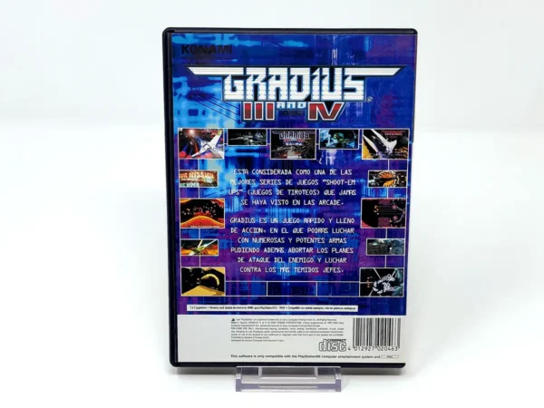 Parte trasera de Gradius III and IV (ESP) para PlayStation 2, edición PAL España