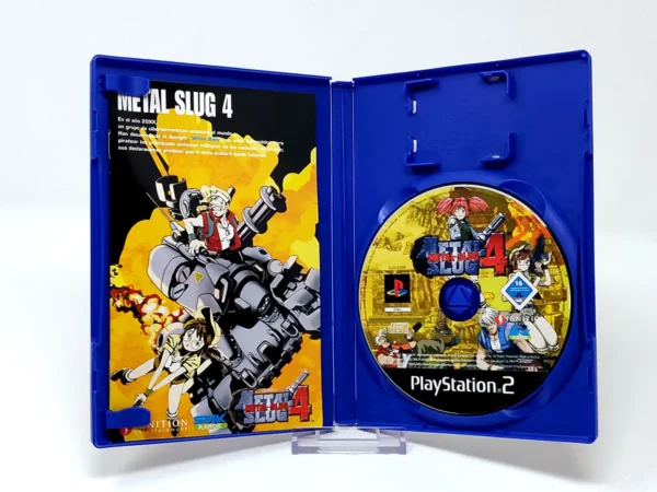 Interior del juego Metal Slug 4 (ESP) para PlayStation 2 con disco y manual