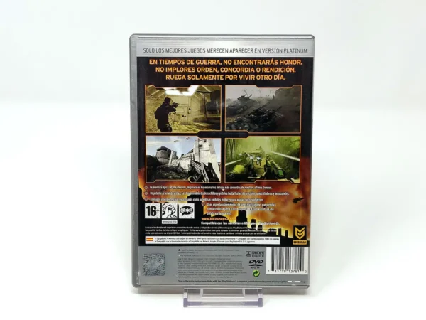 Parte trasera de Killzone (ESP) (Platinum) para PlayStation 2, edición PAL España