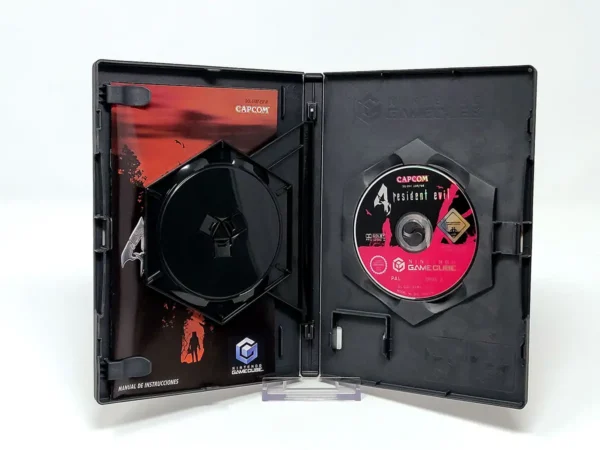 Lateral de la caja de Resident Evil 4 (ESP) para Nintendo GameCube