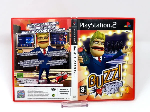 Buzz! El Gran Reto (ESP) (v1) (Carátula) para PlayStation 2, edición PAL España, de segunda mano