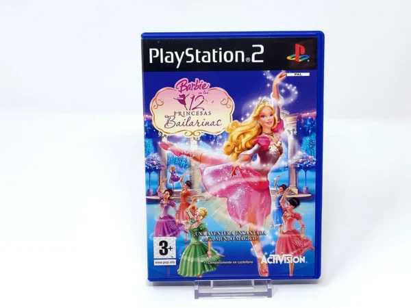 Portada de Barbie en las 12 Princesas Bailarinas (ESP) para PlayStation 2, edición PAL España, de segunda mano