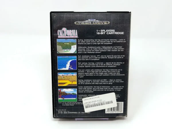 Parte trasera de California Games (ESP) para Sega Mega Drive, edición PAL España