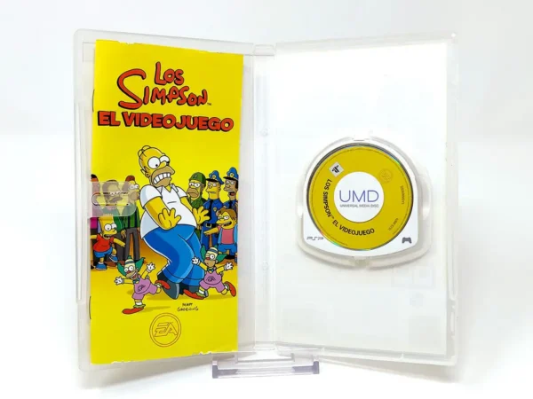 Interior del juego Los Simpson: El Videojuego (ESP) para PSP con disco y manual