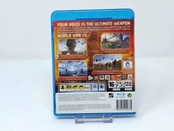 Lateral de la caja de Tom Clancy's EndWar (UK) para PlayStation 3