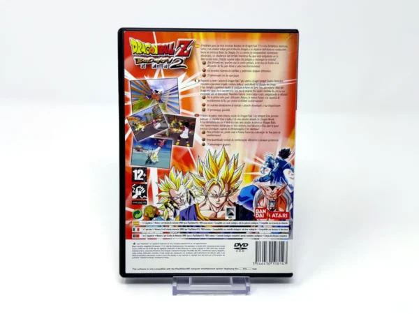 Parte trasera de Dragon Ball Z: Budokai 2 (ESP) para PlayStation 2, edición PAL España