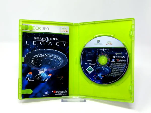 Interior del juego Star Trek: Legacy (ESP) para XBOX 360 con disco y manual