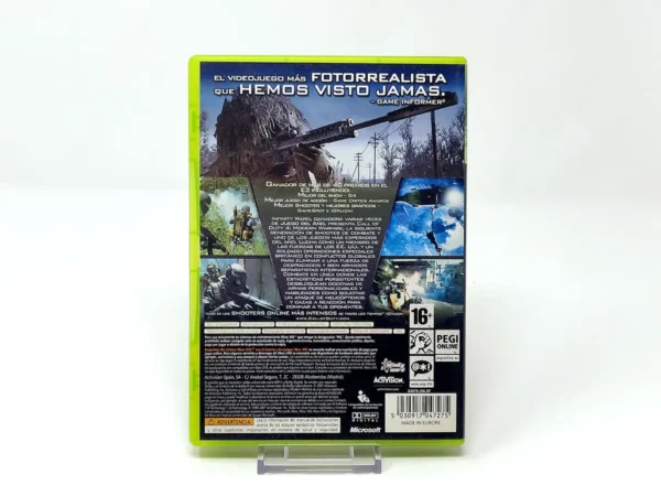 Parte trasera de Call of Duty 4: Modern Warfare (ESP) para XBOX 360, edición PAL España