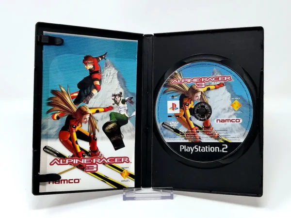 Interior del juego Alpine Racer 3 (ESP) para PlayStation 2 con disco y manual