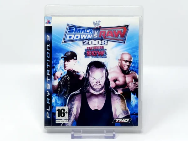 Portada de WWE SmackDown vs. Raw 2008 (ESP) (v1) (Rebajado) para PlayStation 3, edición PAL España, de segunda mano