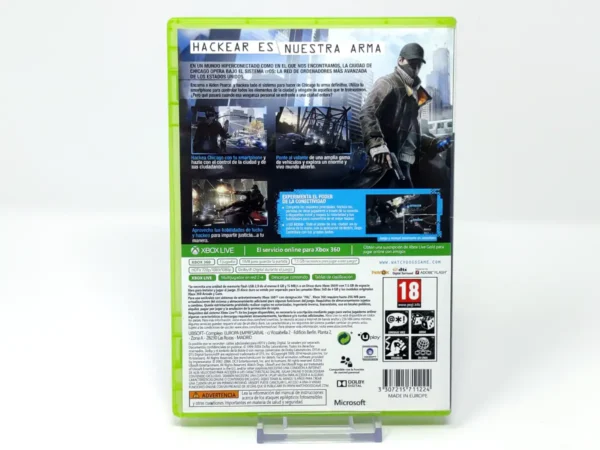 Parte trasera de Watch_Dogs (ESP) (Rebajado) para XBOX 360, edición PAL España