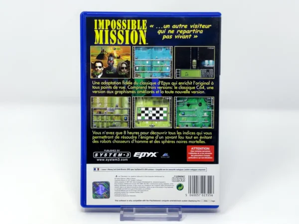 Parte trasera de Impossible Mission (FRA) para PlayStation 2, edición PAL Francia