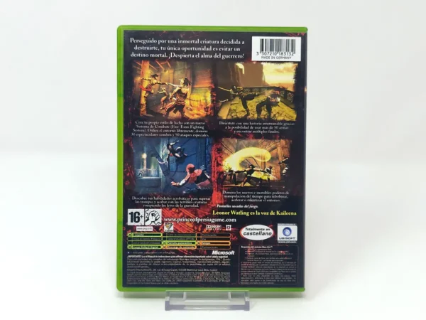 Parte trasera de Prince of Persia: El Alma del Guerrero (ESP) para XBOX, edición PAL España