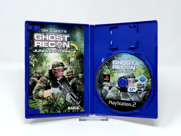 Interior del juego Tom Clancy's Ghost Recon: Jungle Storm (UK) para PlayStation 2 con disco y manual