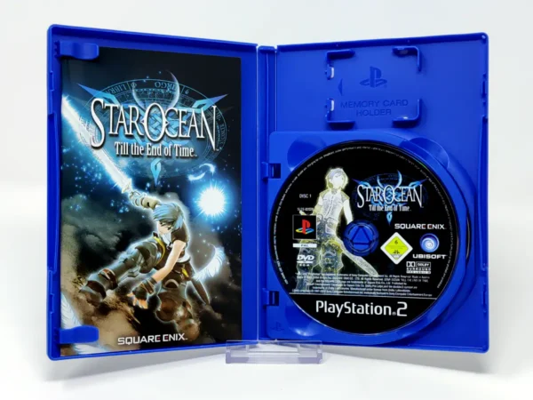 Interior del juego Star Ocean: Till the End of Time (ESP) para PlayStation 2 con disco y manual