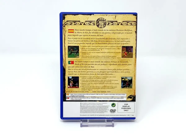 Parte trasera de The Mark of Kri (ESP) (Promo) para PlayStation 2, edición PAL España