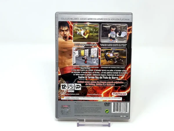 Parte trasera de Tekken 5 (ESP) (Platinum) para PlayStation 2, edición PAL España