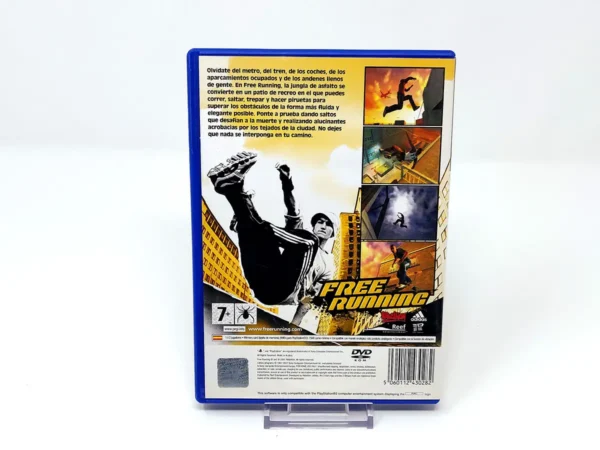 Parte trasera de Free Running (ESP) para PlayStation 2, edición PAL España