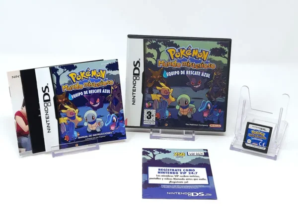 Lateral de la caja de Pokémon Mundo misterioso: Equipo de Rescate Azul (ESP) para Nintendo DS