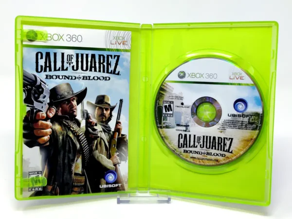 Interior del juego Call of Juarez: Bound in Blood (USA) para XBOX 360 con disco y manual