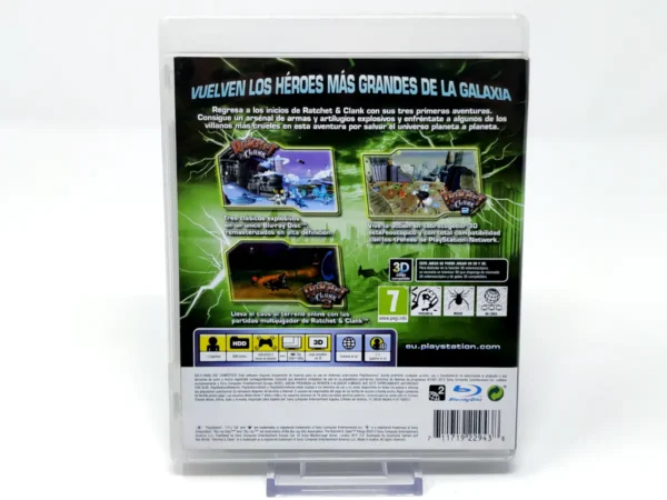Parte trasera de The Ratchet & Clank Trilogy (ESP) (Classics HD) para PlayStation 3, edición PAL España