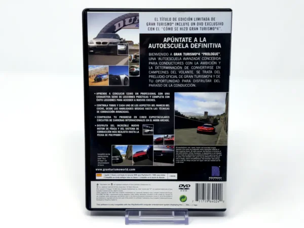 Parte trasera de Gran Turismo 4: Prologue (ESP) para PlayStation 2, edición PAL España