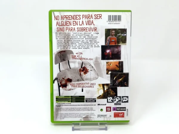 Parte trasera de ObsCure (ESP) para XBOX, edición PAL España