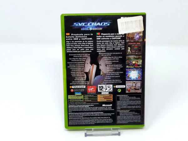 Parte trasera de SNK vs. Capcom: SVC Chaos (ESP) para XBOX, edición PAL España