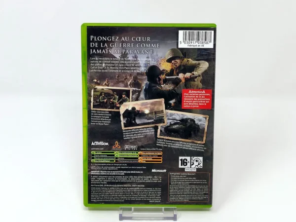 Parte trasera de Call of Duty 3: En Marche vers Paris (FRA) para XBOX, edición PAL Francia