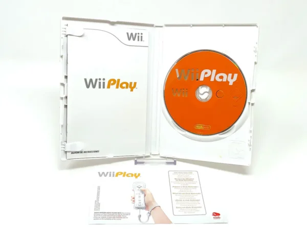 Interior del juego Wii Play (ESP) (v1) para Nintendo Wii con disco y manual