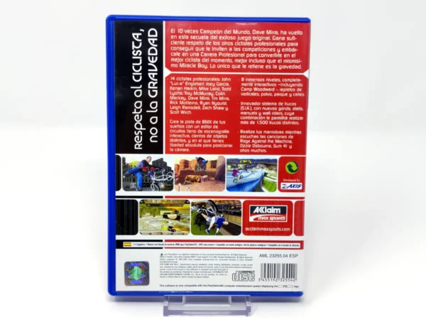 Parte trasera de Dave Mirra Freestyle BMX 2 (ESP) para PlayStation 2, edición PAL España
