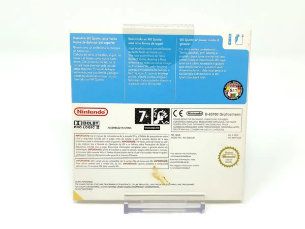 Parte trasera de Wii Sports (ESP) (v1) (Cartoncillo) para Nintendo Wii, edición PAL España