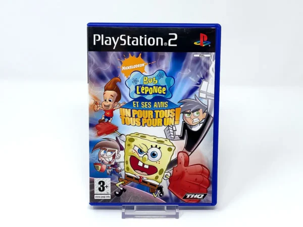 Portada de Nickelodeon Bob L'eponge Et Ses Amis Un Pour Tous Tous Pour Un! (FRA) para PlayStation 2, edición PAL Francia, de segunda mano