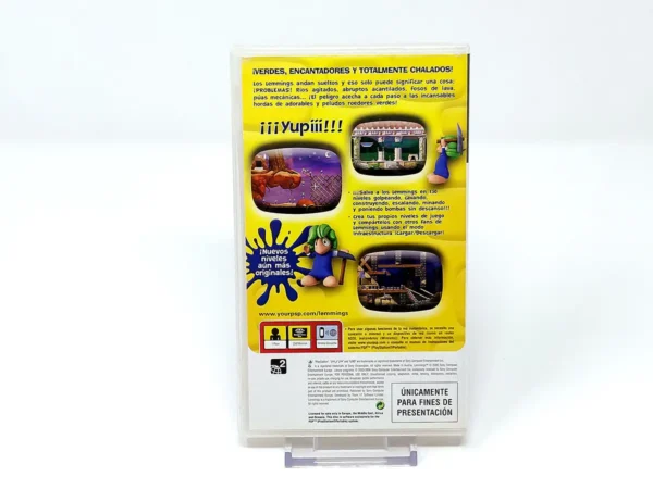 Parte trasera de Lemmings (ESP) (Promo) para PSP, edición PAL España
