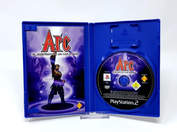 Interior del juego Arc: El crepúsculo de las Almas (ESP) para PlayStation 2 con disco y manual