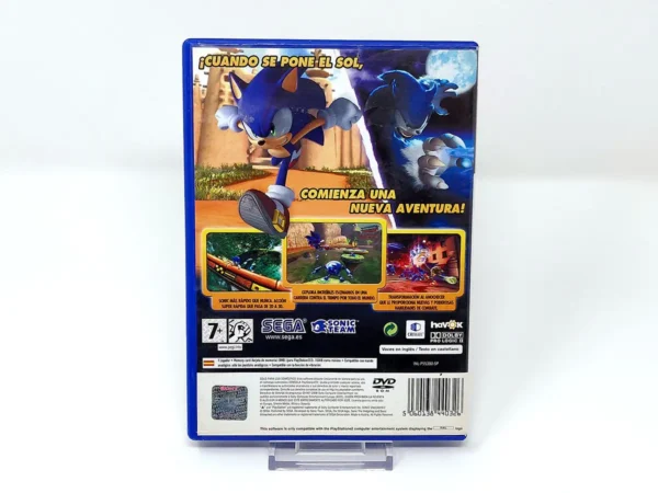 Parte trasera de Sonic Unleashed (ESP) para PlayStation 2, edición PAL España