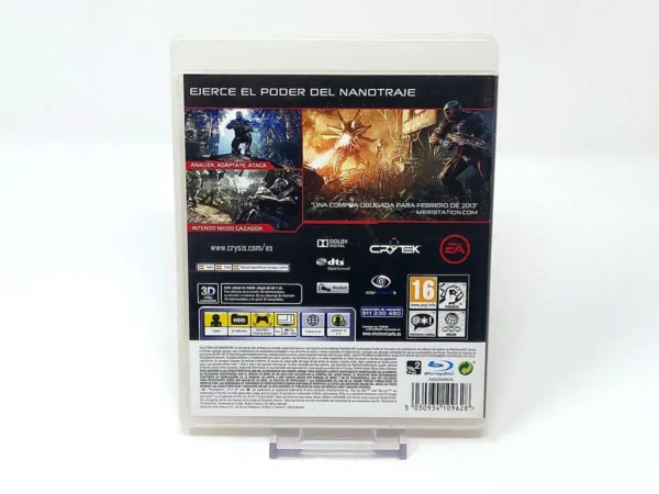 Parte trasera de Crysis 3 (ESP) para PlayStation 3, edición PAL España