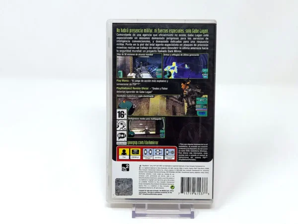 Parte trasera de Syphon Filter: Dark Mirror (ESP) para PSP, edición PAL España