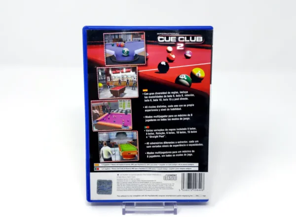 Parte trasera de International Cue Club 2 (ESP) para PlayStation 2, edición PAL España