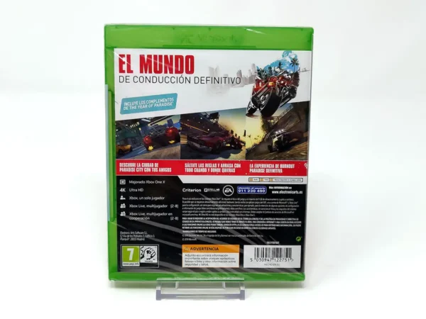 Parte trasera de Burnout Paradise Remastered (ESP) (Precintado) para XBOX One, edición PAL España