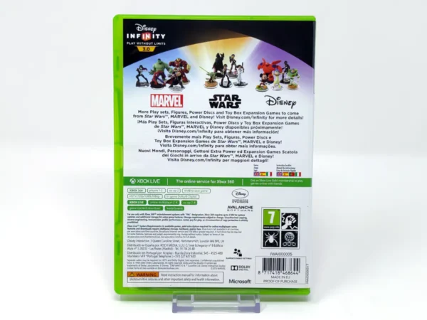 Parte trasera de Disney Infinity 3.0: Play Without Limits (ESP) para XBOX 360, edición PAL España