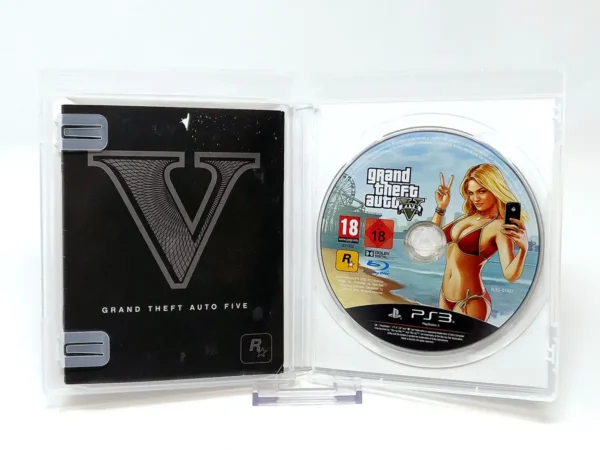Interior del juego Grand Theft Auto V (HOL) para PlayStation 3 con disco y manual