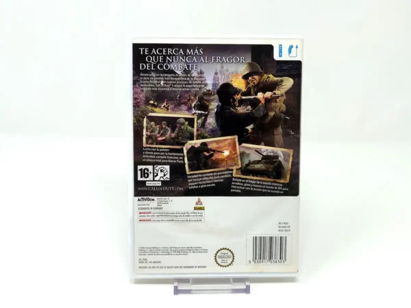 Parte trasera de Call of Duty 3 (ESP) para Nintendo Wii, edición PAL España