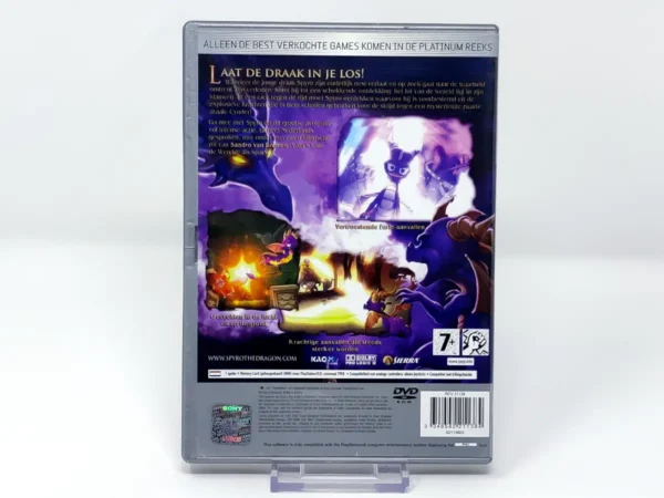Parte trasera de De Legende van Spyro: Een Draak is Geboren (HOL) (Platinum) para PlayStation 2, edición PAL Holanda