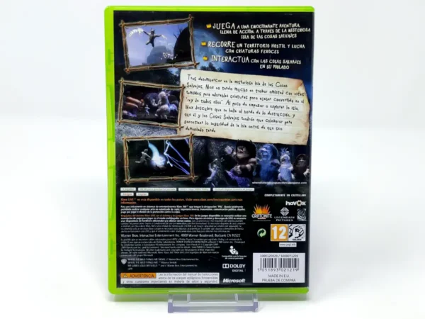 Parte trasera de Donde Viven los Monstruos: El Videojuego (ESP) para XBOX 360, edición PAL España