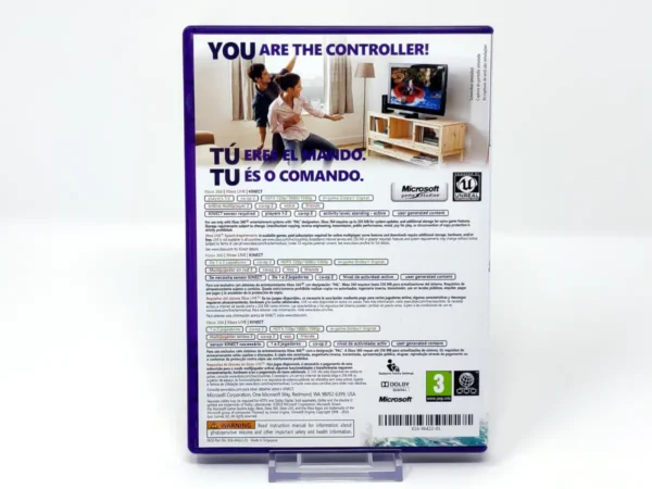 Parte trasera de Kinect Adventures! (ESP) (v2) para XBOX 360, edición PAL España