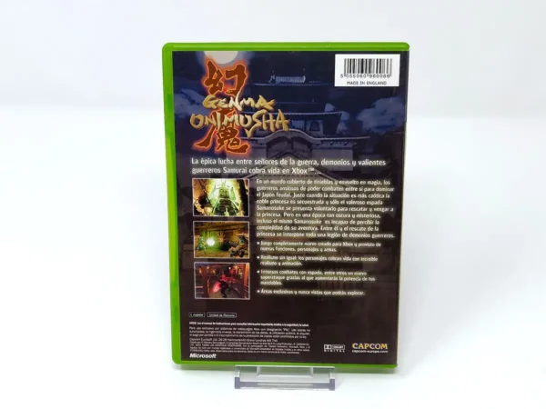 Parte trasera de Genma Onimusha (ESP) para XBOX, edición PAL España