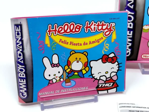 Lateral de la caja de Hello Kitty: Feliz Fiesta de Amigos (ESP) para Nintendo Game Boy Advance