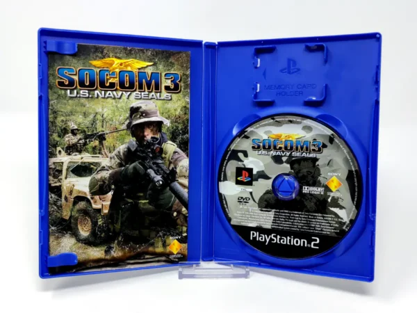 Interior del juego SOCOM 3: U.S. Navy SEALs (ESP) (v2) para PlayStation 2 con disco y manual