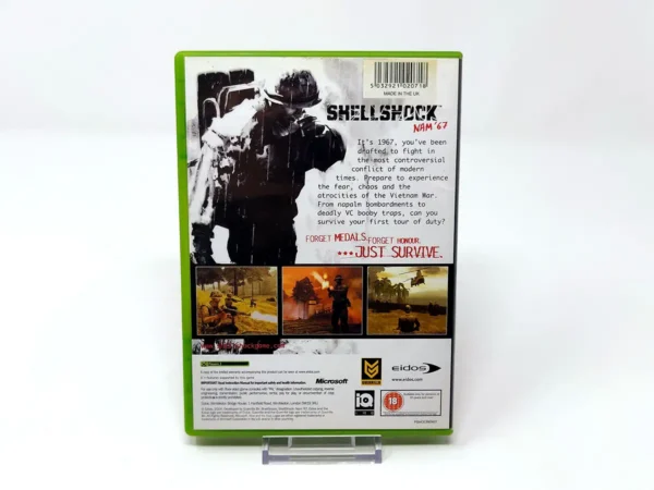 Parte trasera de ShellShock: Nam '67 (UK) para XBOX, edición PAL UK